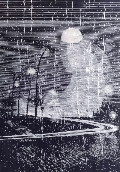 Pfad, 59 x 42 cm, Linocut, 2022, Edition of 9 + 2