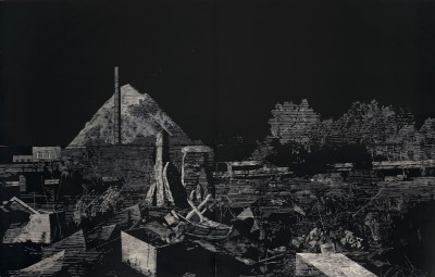 Vorplatz, Linocut, 170 x 280 cm, 2011, Edition of 3 + 1