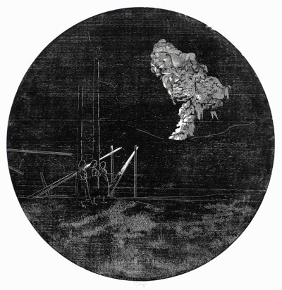 untitled (Rampe), Woodcut, Diameter 61 cm, 2009, Edition of 7 + 2