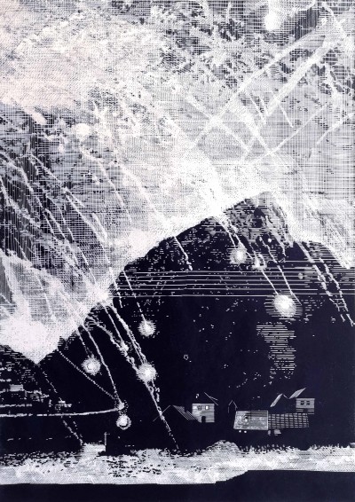 Quai, 59 x 42 cm, Linolschnitt, 2022, Edition of 9 + 2